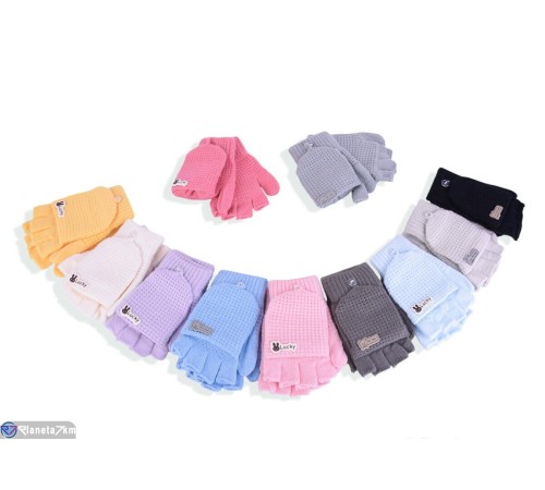 Рукавиці дитячі на весну/осінь (12 шт. р.сетка 6-8) мікс  "RUBIBAS"