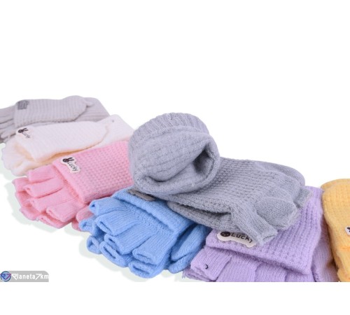 Рукавиці дитячі на весну/осінь (12 шт. р.сетка 6-8) мікс  "RUBIBAS"