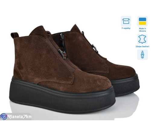 Черевики жіночі на зиму (6 пар р.36-40) коричневий  "Linda"