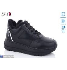 Кросівки жіночі на зиму (8 пар р.36-41) чорний  "Aba"