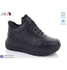 Кросівки жіночі на зиму (8 пар р.36-41) чорний  "Aba"