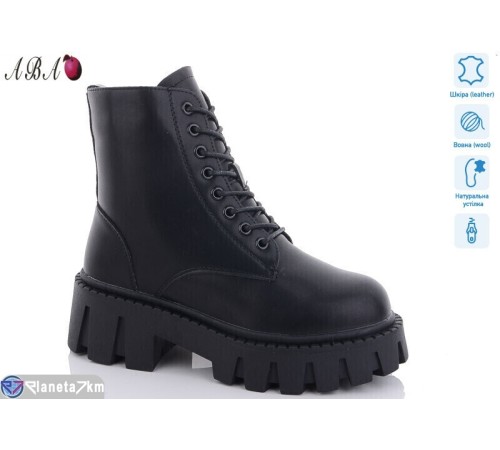 Черевики жіночі на зиму (6 пар р.36-41) чорний  "Aba"