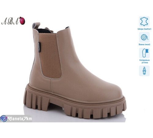 Черевики жіночі на зиму (6 пар р.36-41) коричневий  "Aba"
