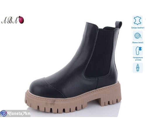 Черевики жіночі на зиму (6 пар р.36-41) чорний  "Aba"