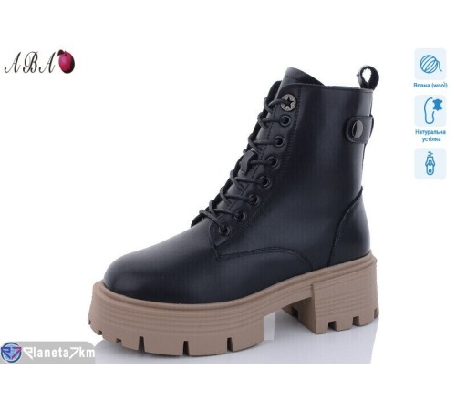 Черевики жіночі на зиму (6 пар р.36-41) чорний  "Aba"
