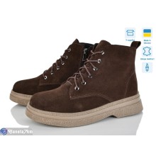 Черевики жіночі на зиму (6 пар р.37-40) коричневий  "Linda"