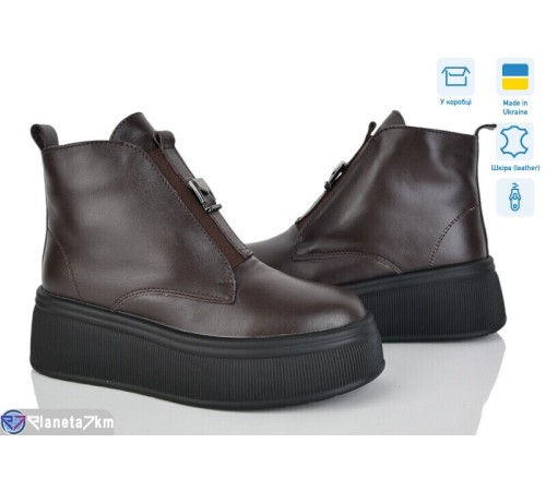 Черевики жіночі на зиму (6 пар р.37-40) коричневий  "Linda"