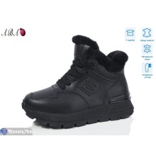 Кросівки жіночі на зиму (8 пар р.36-41) чорний  "Aba"