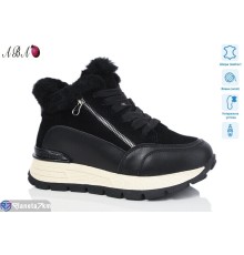 Кросівки жіночі на зиму (8 пар р.36-41) чорний  "Aba"