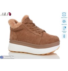 Кросівки жіночі на зиму (8 пар р.36-41) коричневий  "Aba"