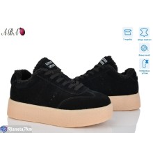 Кросівки жіночі на зиму (8 пар р.36-41) чорний  "Aba"