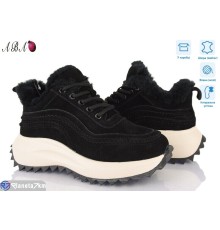 Кросівки жіночі на зиму (8 пар р.36-41) чорний  "Aba"