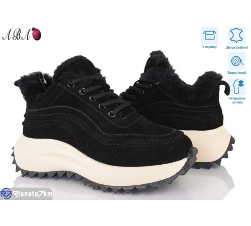 Кросівки жіночі на зиму (8 пар р.36-41) чорний  "Aba"