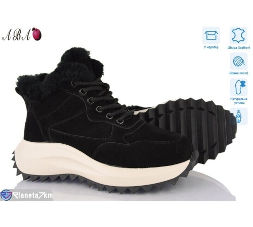 Черевики жіночі на зиму (8 пар р.36-41) чорний  &quot;Aba&quot;