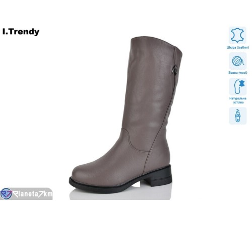 Чоботи жіночі на зиму (6 пар р.36-41) коричневий  "Trendy"
