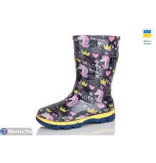 Дитяче гумове взуття на весну/осінь (9 пар р.27-35) чорний  "LOTTOS"