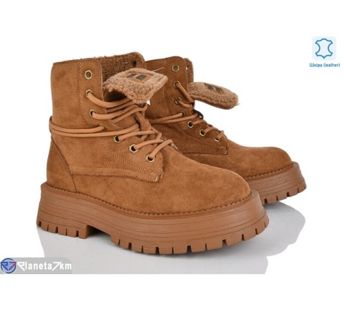 Черевики жіночі на зиму (8 пар р.36-41) camel  "VIOLA"