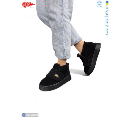 Черевики жіночі на зиму (8 пар р.37-41) чорний  "ARTO"