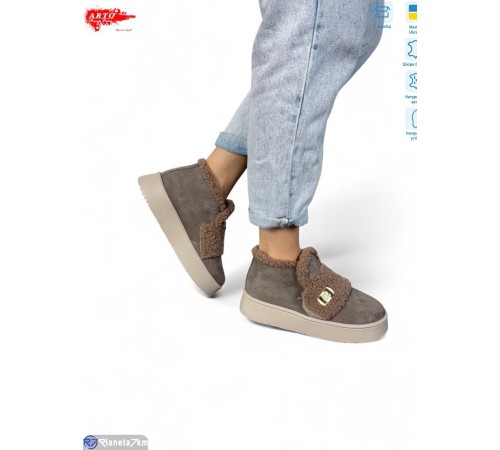 Черевики жіночі на зиму (8 пар р.37-41) коричневий  "ARTO"