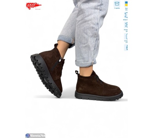 Черевики жіночі на зиму (8 пар р.37-41) коричневий  "ARTO"