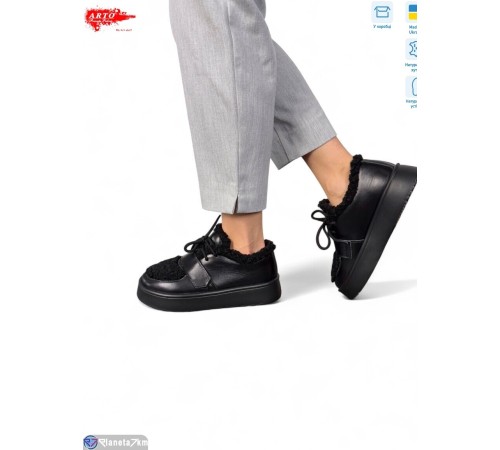 Туфлі жіночі на зиму (8 пар р.37-41) чорний  "ARTO"