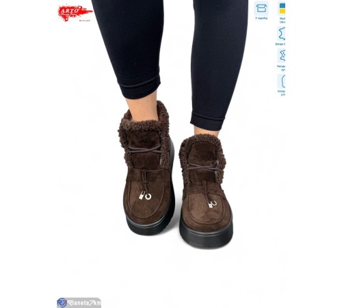 Черевики жіночі на зиму (8 пар р.37-41) коричневий  "ARTO"