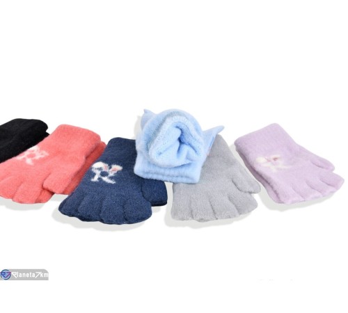 Рукавички дитячі на зиму (12 шт. р.сетка 10-12) мікс  "RUBIBAS"