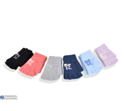 Рукавички дитячі на зиму (12 шт. р.сетка 12-16) мікс  "RUBIBAS"