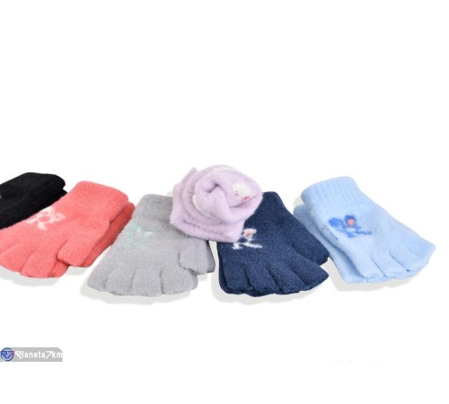 Рукавички дитячі на зиму (12 шт. р.сетка 12-16) мікс  "RUBIBAS"