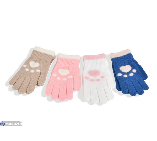Рукавички дитячі на зиму (12 шт. р.сетка 2-3) мікс  "RUBIBAS"