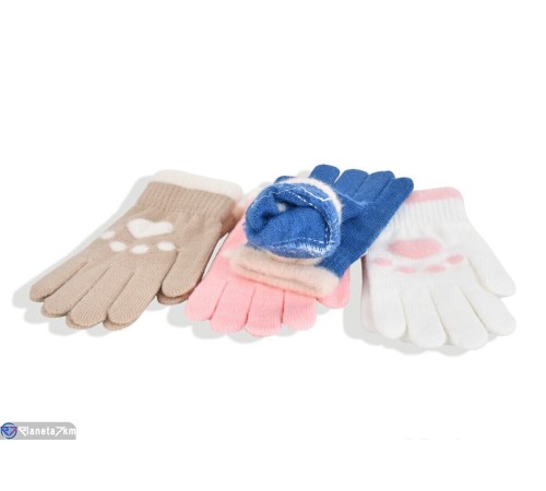 Рукавички дитячі на зиму (12 шт. р.сетка 2-3) мікс  "RUBIBAS"