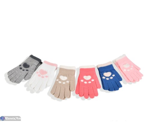 Рукавички дитячі на зиму (12 шт. р.сетка 3-5) мікс  "RUBIBAS"