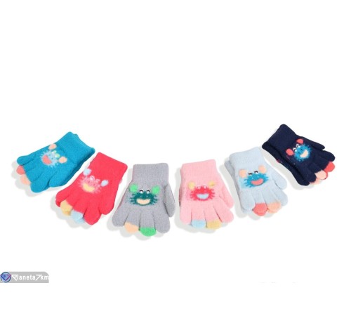 Рукавички дитячі на зиму (12 шт. р.сетка 1-2) мікс  "RUBIBAS"
