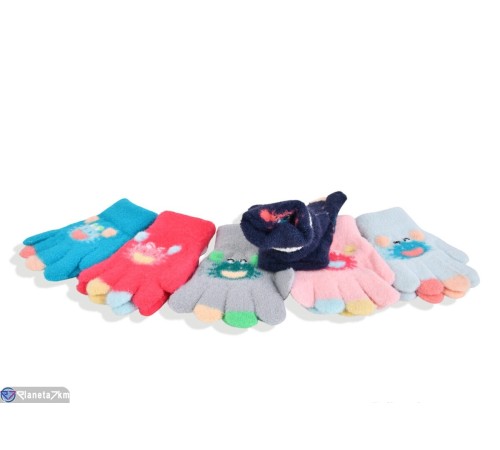 Рукавички дитячі на зиму (12 шт. р.сетка 1-2) мікс  "RUBIBAS"