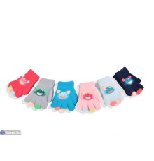 Рукавички дитячі на зиму (12 шт. р.сетка 3-5) мікс  "RUBIBAS"