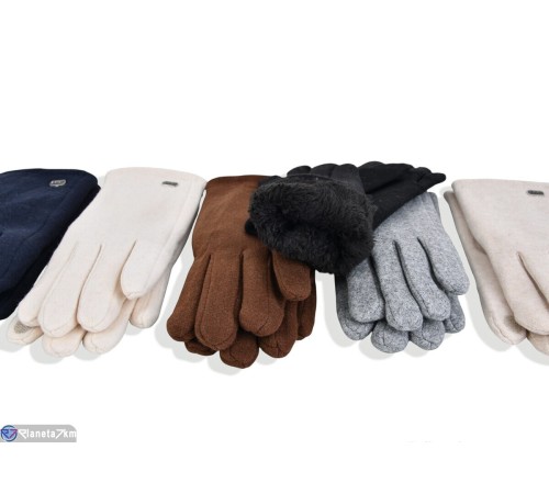 Рукавички жіночі на зиму (12 шт. р.сетка 6,5-8,5) мікс  "RUBIBAS"