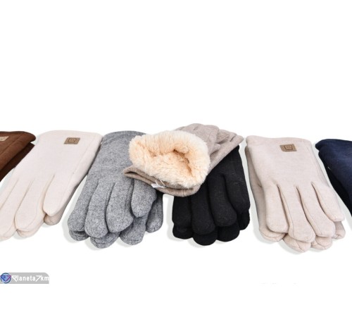 Рукавички жіночі на зиму (12 шт. р.сетка 6,5-8,5) мікс  "RUBIBAS"