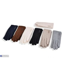 Рукавички жіночі на зиму (12 шт. р.сетка 6,5-8,5) мікс  "RUBIBAS"