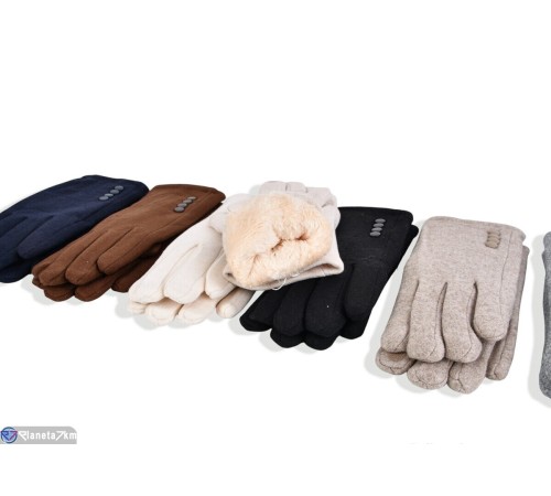 Рукавички жіночі на зиму (12 шт. р.сетка 6,5-8,5) мікс  "RUBIBAS"