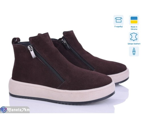 Черевики жіночі на зиму (6 пар р.36-41) коричневий  "ERIKA"