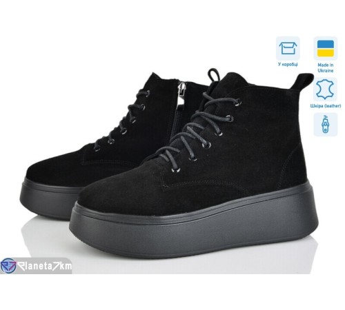 Черевики жіночі на зиму (6 пар р.36-40) чорний  "Linda"