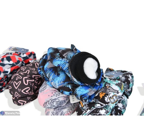 Рукавиці дитячі на зиму (12 шт. р.сетка 3-4) мікс  "KaPira"