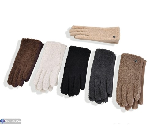 Рукавички жіночі на зиму (12 шт. р.сетка 6-9) мікс  "RUBIBAS"