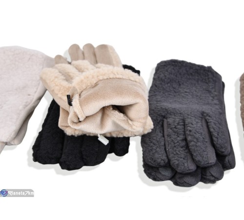 Рукавички жіночі на зиму (12 шт. р.сетка 6-9) мікс  "RUBIBAS"