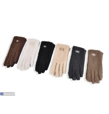 Рукавички жіночі на зиму (12 шт. р.сетка 6-9) мікс  "RUBIBAS"