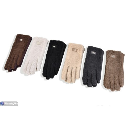 Рукавички жіночі на зиму (12 шт. р.сетка 6-9) мікс  "RUBIBAS"
