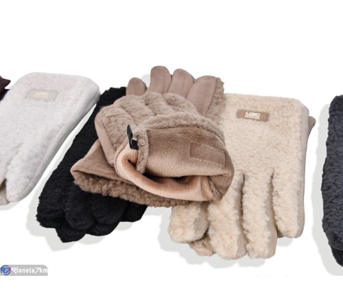 Рукавички жіночі на зиму (12 шт. р.сетка 6-9) мікс  "RUBIBAS"