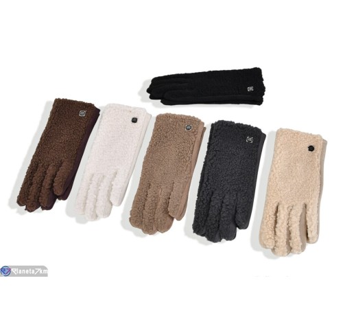 Рукавички жіночі на зиму (12 шт. р.сетка 6-9) мікс  "RUBIBAS"