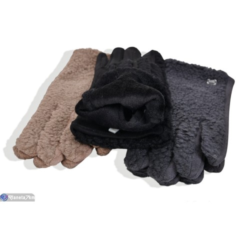 Рукавички жіночі на зиму (12 шт. р.сетка 6-9) мікс  "RUBIBAS"
