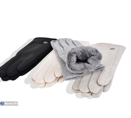 Рукавички жіночі на зиму (12 шт. р.сетка 6,5-8,5) мікс  "RUBIBAS"